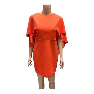 Closette - NWOT - Orange Sheath Mini Dress with Dolman Cap Sleeves